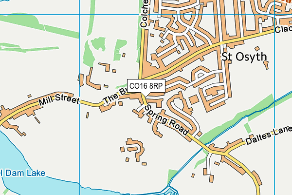 CO16 8RP map - OS VectorMap District (Ordnance Survey)