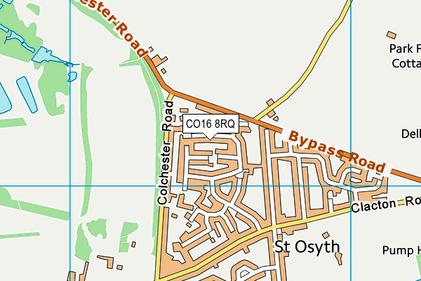 CO16 8RQ map - OS VectorMap District (Ordnance Survey)