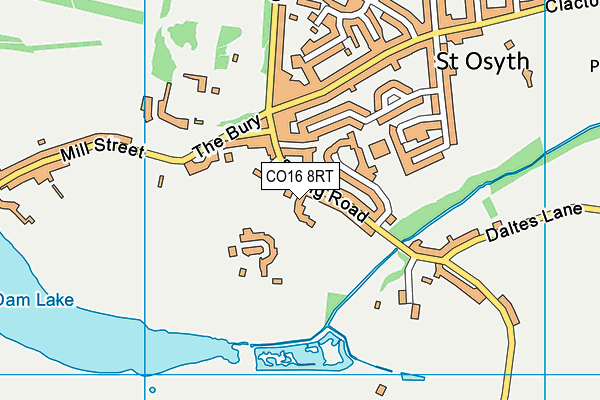 CO16 8RT map - OS VectorMap District (Ordnance Survey)