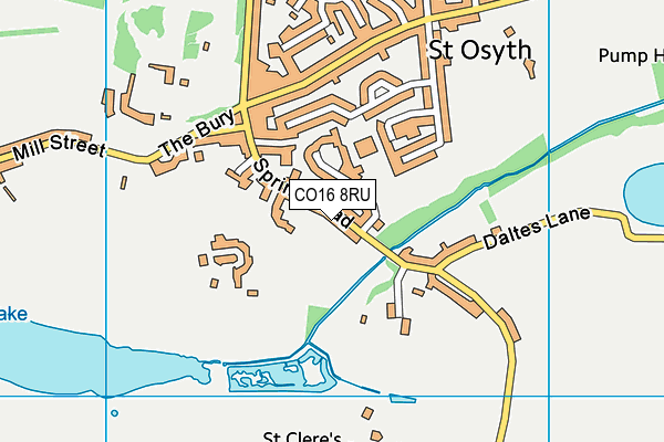 CO16 8RU map - OS VectorMap District (Ordnance Survey)