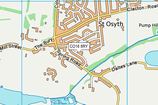 CO16 8RY map - OS VectorMap District (Ordnance Survey)