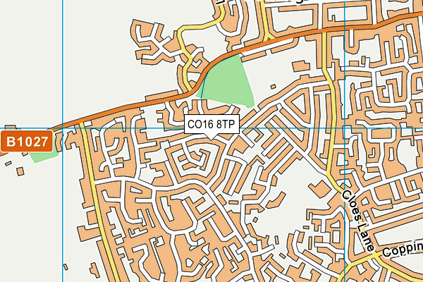 CO16 8TP map - OS VectorMap District (Ordnance Survey)