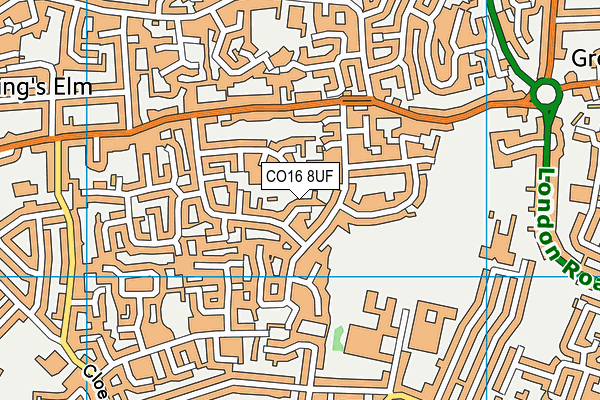 CO16 8UF map - OS VectorMap District (Ordnance Survey)
