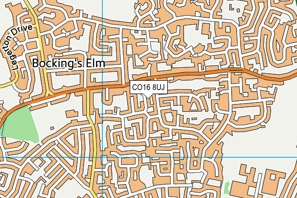 CO16 8UJ map - OS VectorMap District (Ordnance Survey)