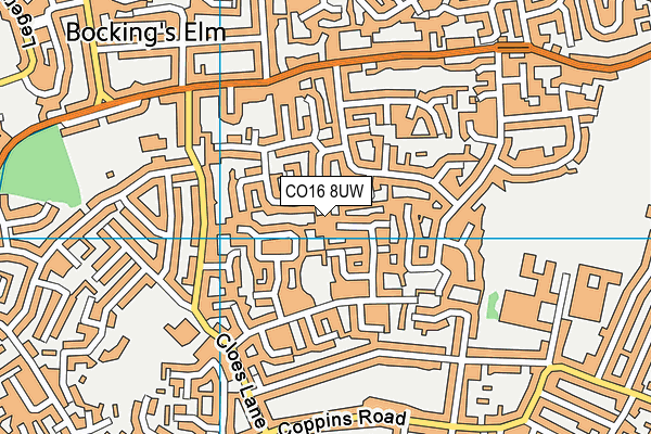 CO16 8UW map - OS VectorMap District (Ordnance Survey)
