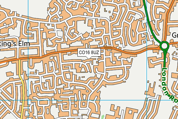 CO16 8UZ map - OS VectorMap District (Ordnance Survey)