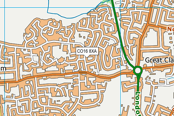 CO16 8XA map - OS VectorMap District (Ordnance Survey)