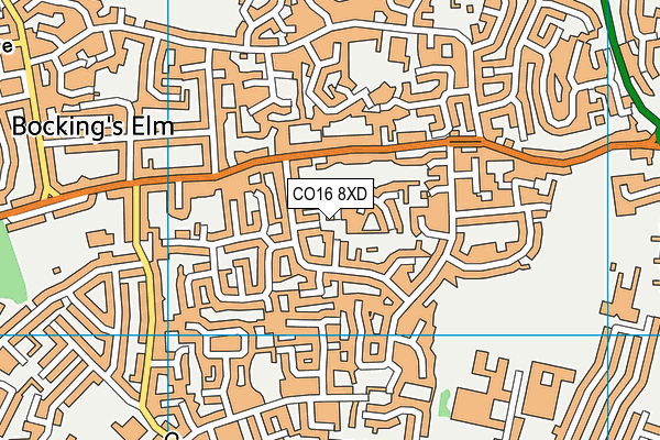 CO16 8XD map - OS VectorMap District (Ordnance Survey)