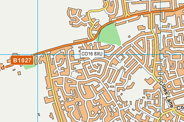 CO16 8XU map - OS VectorMap District (Ordnance Survey)