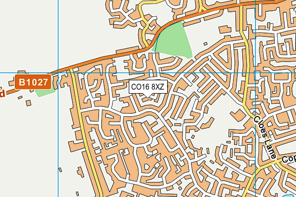 CO16 8XZ map - OS VectorMap District (Ordnance Survey)