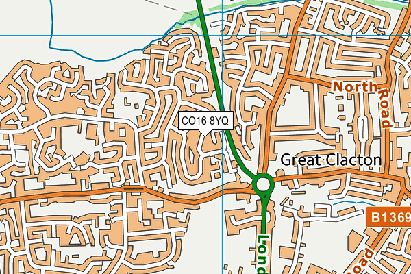 CO16 8YQ map - OS VectorMap District (Ordnance Survey)