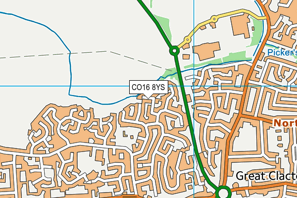 CO16 8YS map - OS VectorMap District (Ordnance Survey)