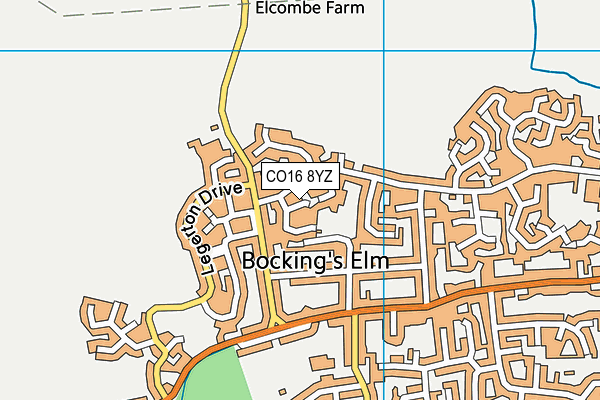 CO16 8YZ map - OS VectorMap District (Ordnance Survey)