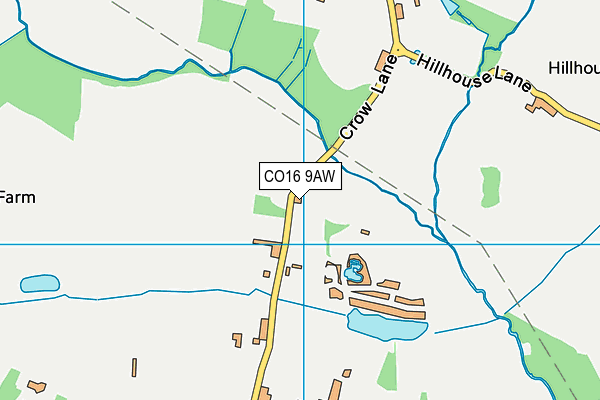 CO16 9AW map - OS VectorMap District (Ordnance Survey)