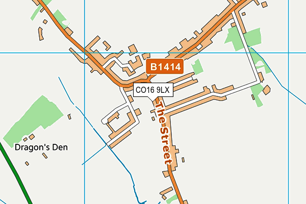 CO16 9LX map - OS VectorMap District (Ordnance Survey)