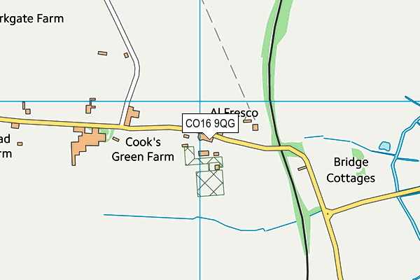 CO16 9QG map - OS VectorMap District (Ordnance Survey)