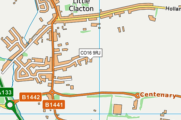 CO16 9RJ map - OS VectorMap District (Ordnance Survey)