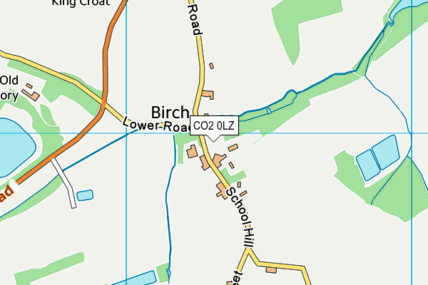 Birch C Of E Primary School map (CO2 0LZ) - OS VectorMap District (Ordnance Survey)