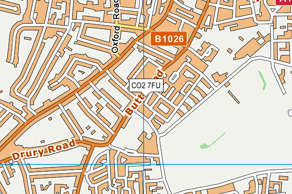 CO2 7FU map - OS VectorMap District (Ordnance Survey)