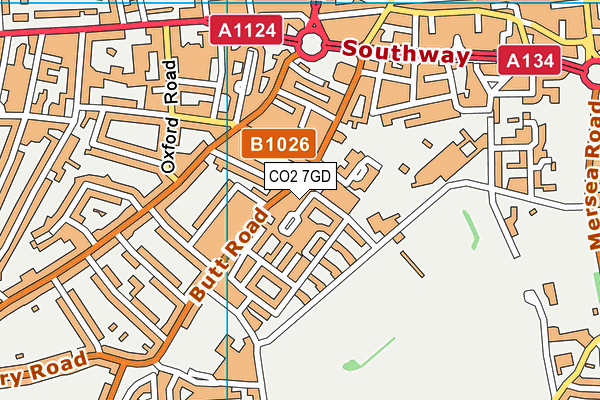 CO2 7GD map - OS VectorMap District (Ordnance Survey)