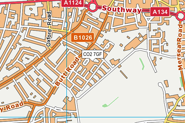 CO2 7GF map - OS VectorMap District (Ordnance Survey)