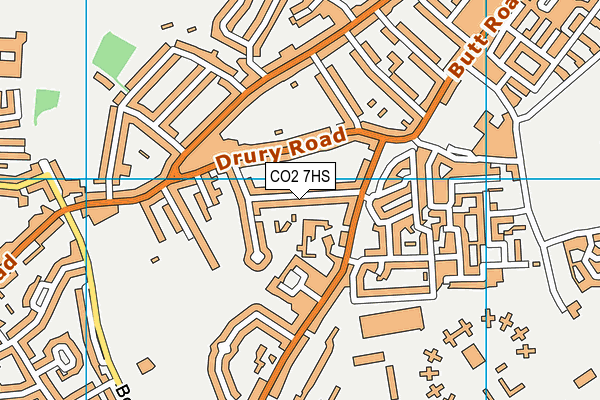 CO2 7HS map - OS VectorMap District (Ordnance Survey)