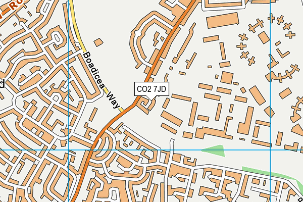 CO2 7JD map - OS VectorMap District (Ordnance Survey)