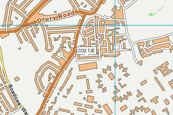 CO2 7JE map - OS VectorMap District (Ordnance Survey)