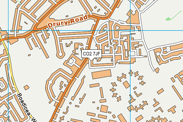 CO2 7JF map - OS VectorMap District (Ordnance Survey)