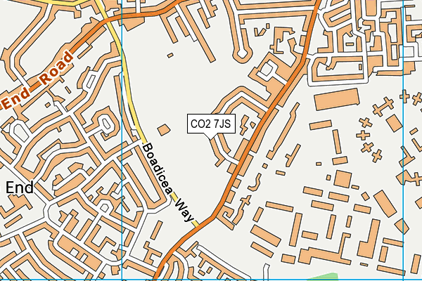 CO2 7JS map - OS VectorMap District (Ordnance Survey)