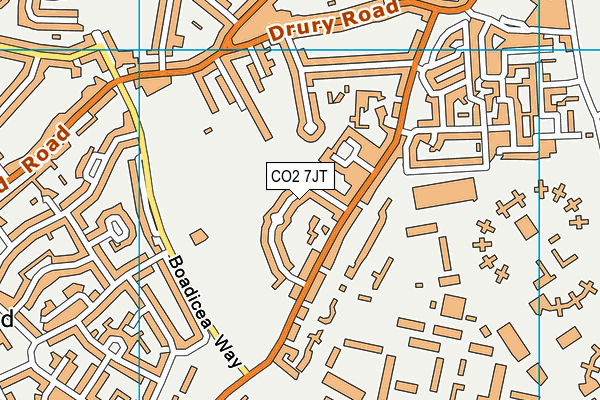 CO2 7JT map - OS VectorMap District (Ordnance Survey)