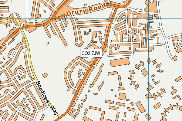 CO2 7JW map - OS VectorMap District (Ordnance Survey)