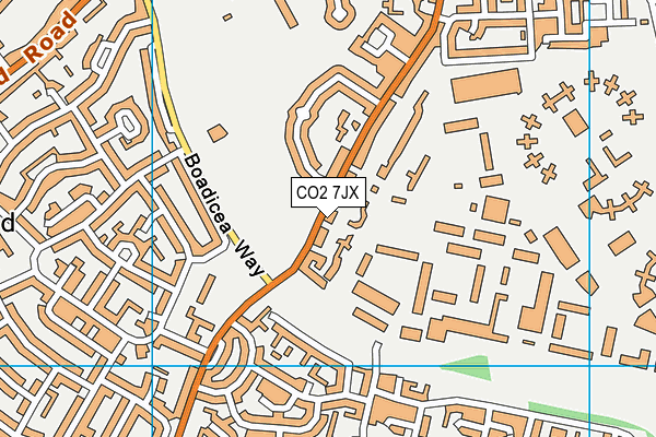 CO2 7JX map - OS VectorMap District (Ordnance Survey)