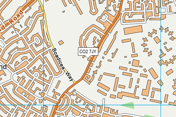 CO2 7JY map - OS VectorMap District (Ordnance Survey)