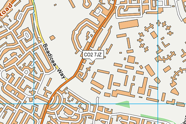 CO2 7JZ map - OS VectorMap District (Ordnance Survey)