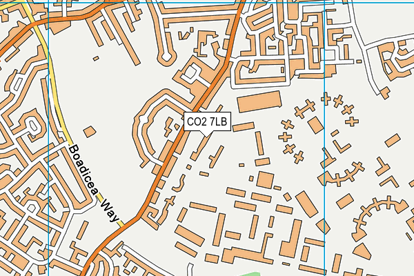 CO2 7LB map - OS VectorMap District (Ordnance Survey)