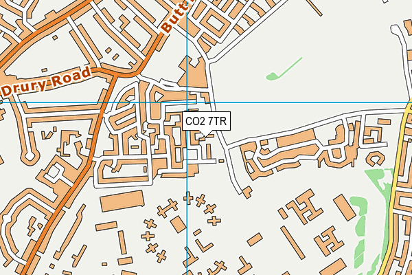 CO2 7TR map - OS VectorMap District (Ordnance Survey)