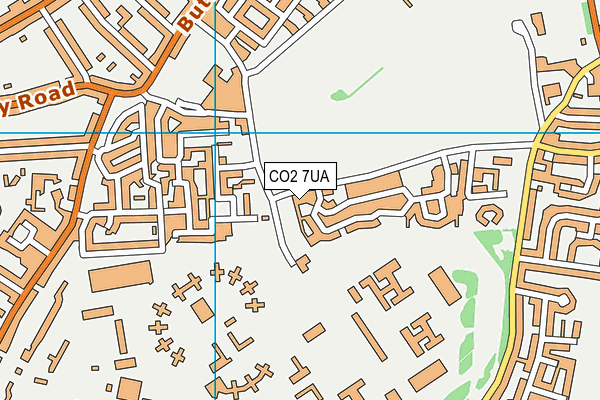 CO2 7UA map - OS VectorMap District (Ordnance Survey)