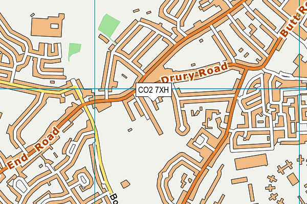 CO2 7XH map - OS VectorMap District (Ordnance Survey)