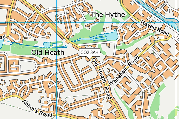 CO2 8AH map - OS VectorMap District (Ordnance Survey)