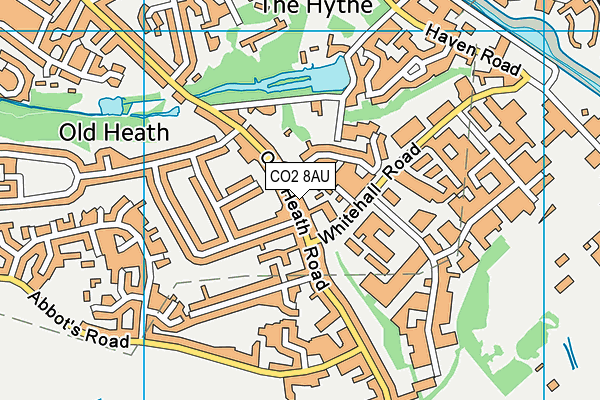 CO2 8AU map - OS VectorMap District (Ordnance Survey)