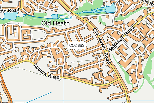 CO2 8BS map - OS VectorMap District (Ordnance Survey)