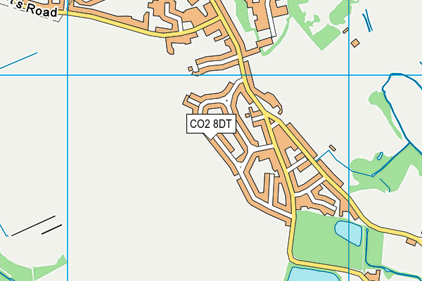 CO2 8DT map - OS VectorMap District (Ordnance Survey)