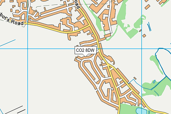 CO2 8DW map - OS VectorMap District (Ordnance Survey)