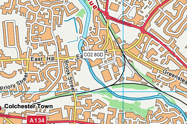 CO2 8GD map - OS VectorMap District (Ordnance Survey)