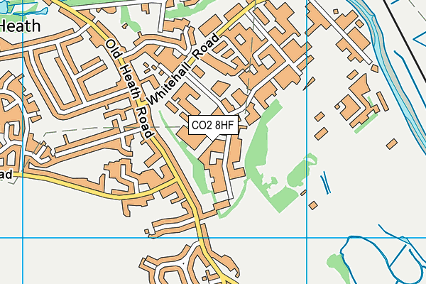 CO2 8HF map - OS VectorMap District (Ordnance Survey)