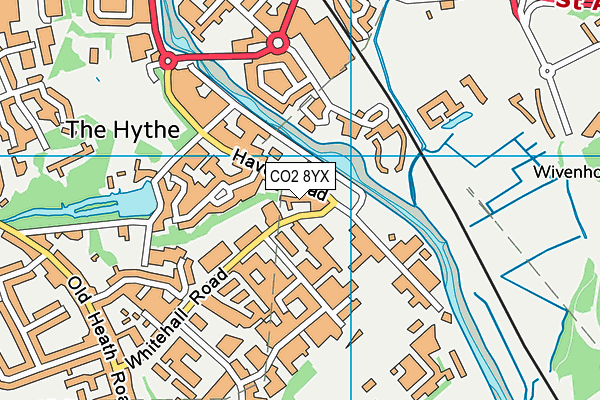 CO2 8YX map - OS VectorMap District (Ordnance Survey)