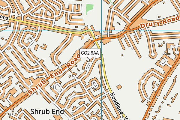 CO2 9AA map - OS VectorMap District (Ordnance Survey)