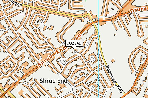 CO2 9AD map - OS VectorMap District (Ordnance Survey)