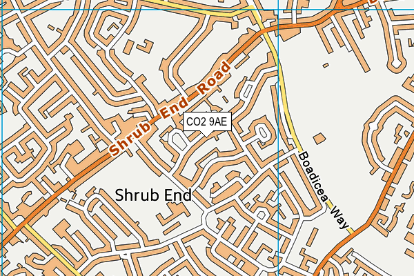 CO2 9AE map - OS VectorMap District (Ordnance Survey)